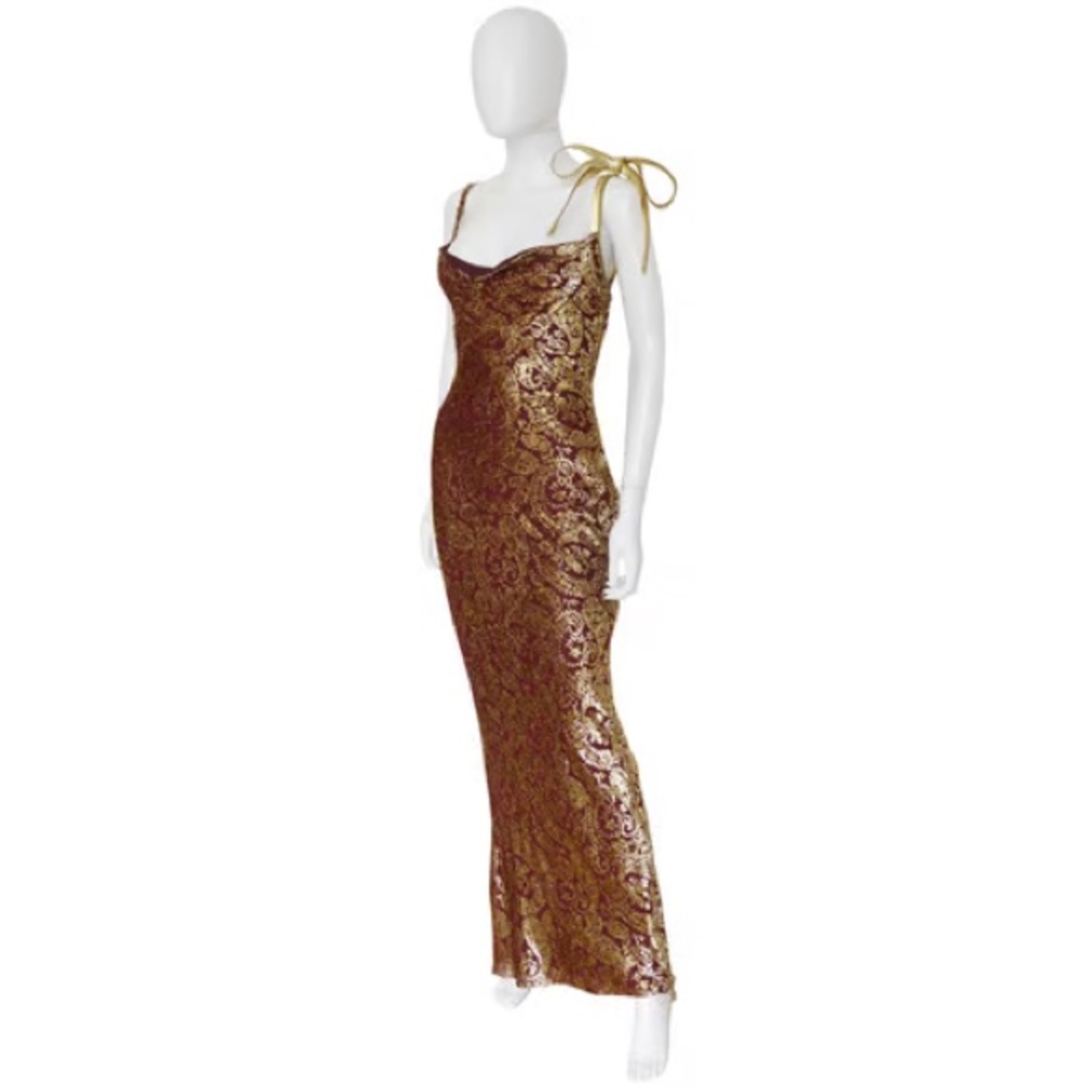 Rare Christian Dior Vintage Zipper High Slit Gown Size 6 Excellent Condition